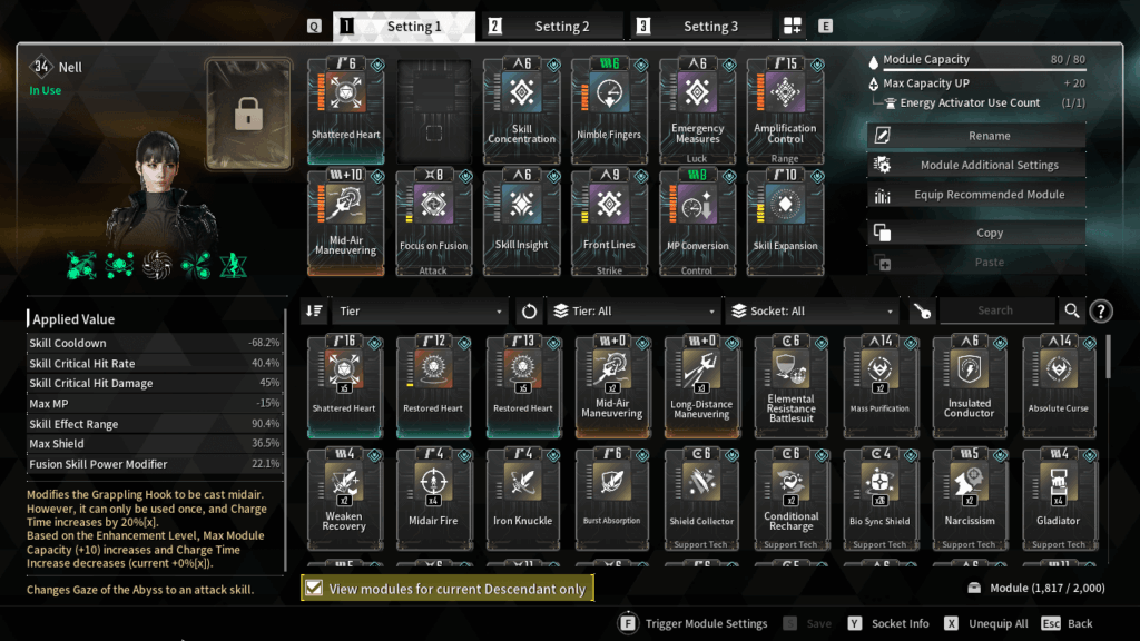 Descendant - Nell - Build